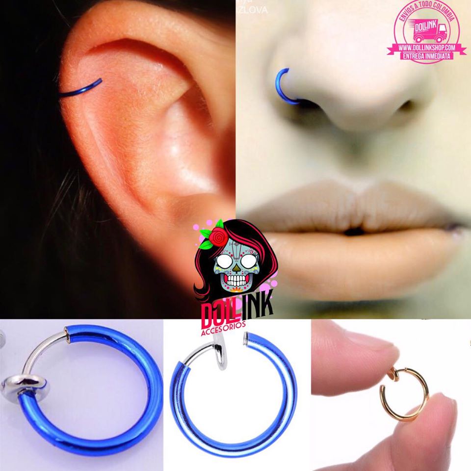 Simulador De Piercing Aro De Presion Doll Ink 1755