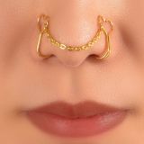 Simulador de piercing doble nostril con cadena