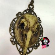 Collar camafeo bird skull