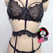 Conjunto lencería black lace