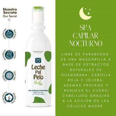 Leche pal pelo spa capilar nocturno vida detox 250 ml