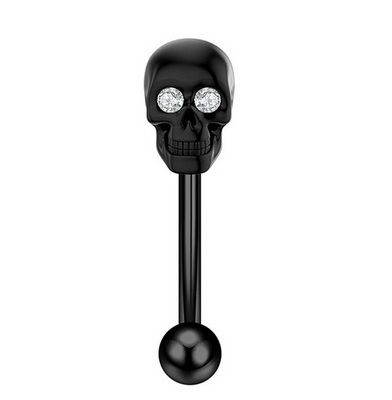 Joya de piercing barbell curvo skull