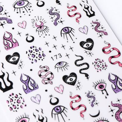 Stickers para uñas ojos y serpientes