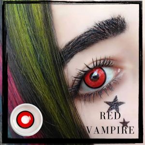 Lentes de contacto para halloween manson rojo