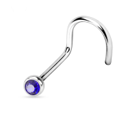 Joya de piercing nariz nostril screw cristal