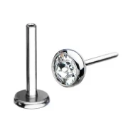 Joya de piercing para nariz microlabret push pin cristal