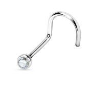 Joya de piercing nariz nostril screw cristal