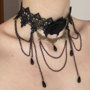 Choker flower and chains