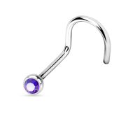 Joya de piercing nariz nostril screw cristal