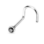 Joya de piercing nariz nostril screw cristal